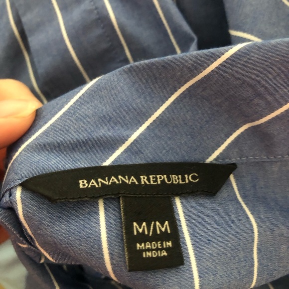 Banana Republic pinstripe backward button up - Picture 2 of 3